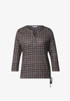 3/4-SLEEVE SHIRT WITH SPLIT NECK AND PRINT - T-shirt à manches longues - silk brown
