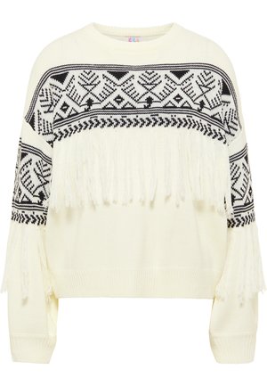 IZIA, IZIA STRICKPULLOVER - Striktrøje - wollweiss schwarz