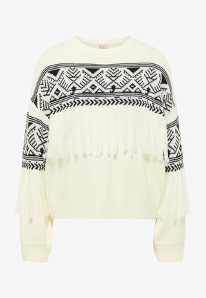 IZIA, IZIA STRICKPULLOVER - Striktrøje - wollweiss schwarz