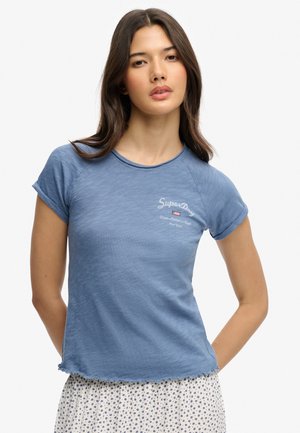 ATHLETIC ESSENTIALS SLUB GRAPHIC - T-shirt print - tidal blue