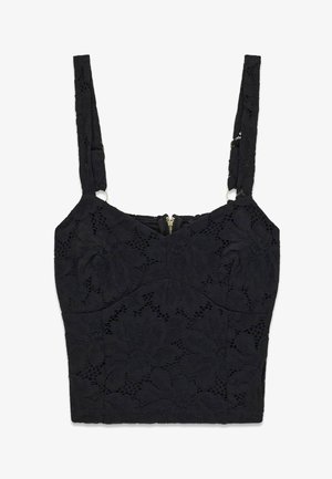 Guess, SPITZEN-CROPPED-TOP - Blouse - schwarz
