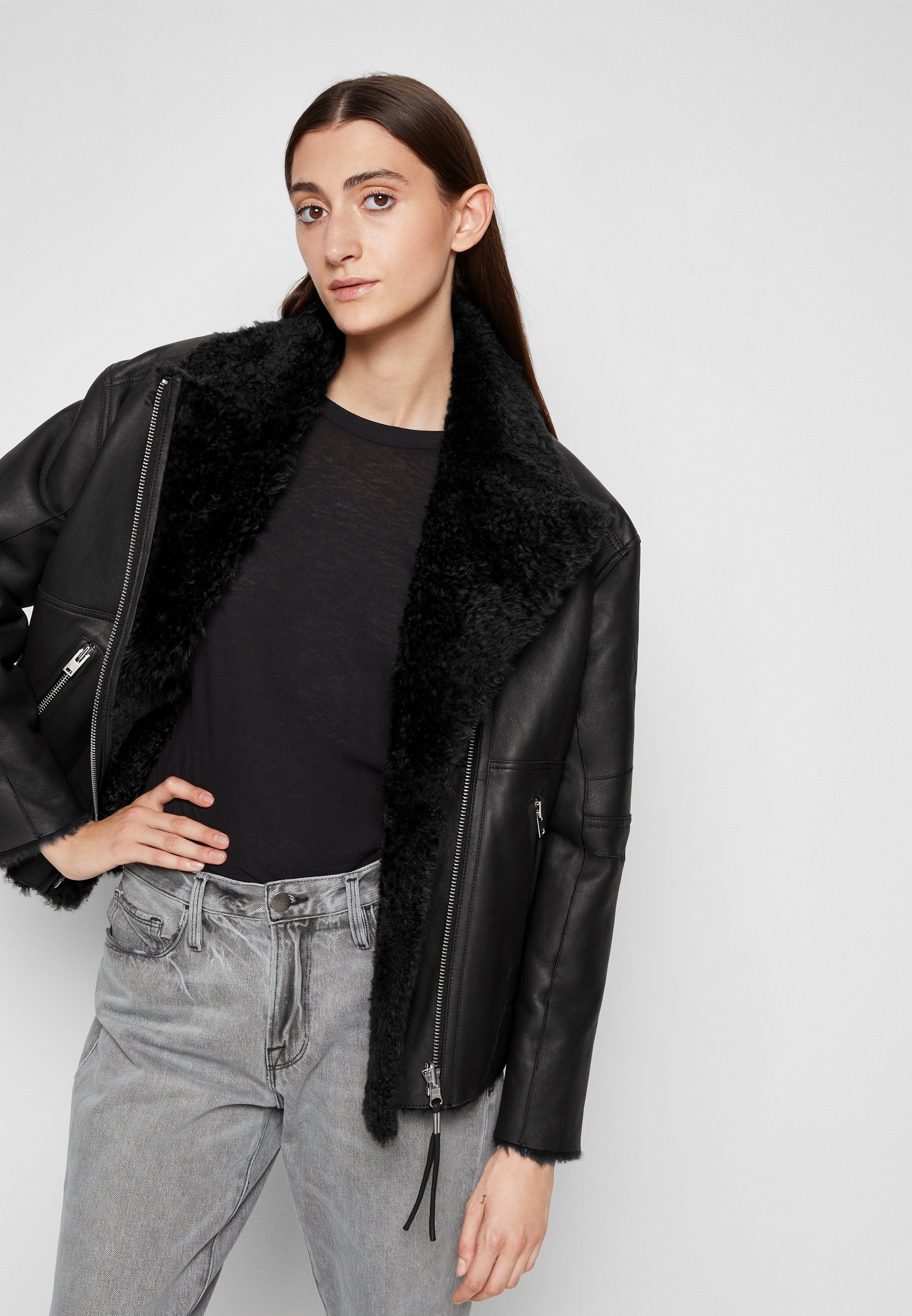 iro grey leather jacket