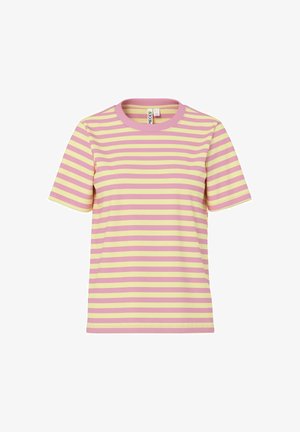 Pieces, PCRIA SS TEE MULTICOL STRIPES BC - T-shirt imprimé - french vanilla