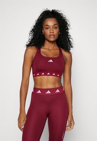 adidas Performance POWERREACT MEDIUM-SUPPORT TECHFIT - Športni modrček s srednjo podporo - shadow red   linen