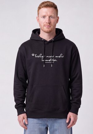 watapparel, FRÜHER WAR MEHR LAMETTA UNISEX - Kapuzenpullover - black