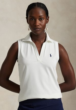 TAILORED FIT SLEEVELESS POLO SHIRT - Πόλο - ceramic white