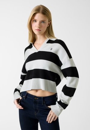 GESTREIFTER  - Pullover - schwarz multicolor