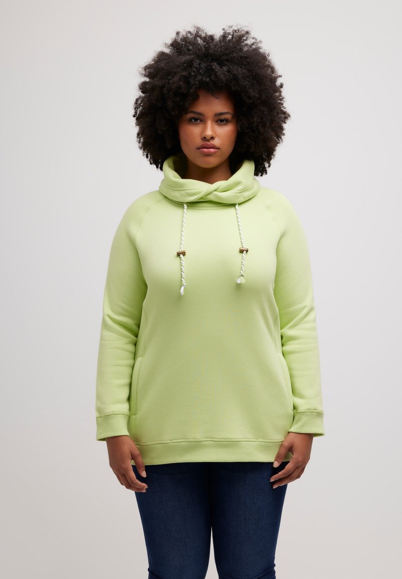 Ulla Popken MIT STEHKRAGEN RAGLANFORM LANGE ÄRMEL  - Sudadera - khaki