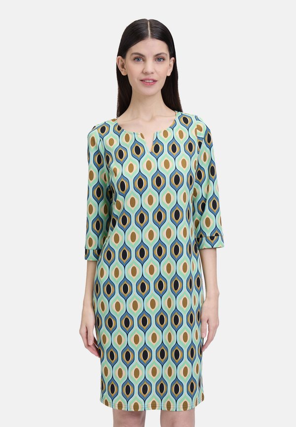 CASUAL MIT MUSTER - Freizeitkleid - mint petrol