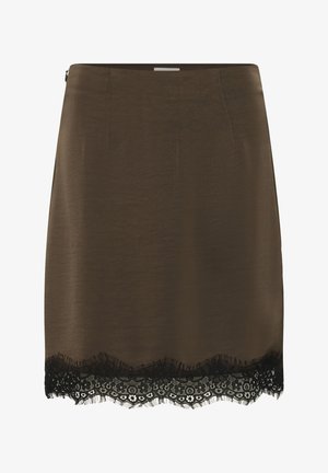 Kaffe, KAJANE SKIRT - Jupe crayon - seal brown black lace