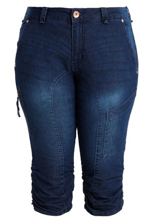 Zizzi CAPRI - Farkkushortsit - dark blue denim