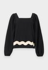 OBJMARICA SQUARE NECK - Blusa - black/sandshell