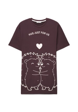 Terranova, T-SHIRT PIGIAMA CON - Maglia del pigiama - bordeaux scuro