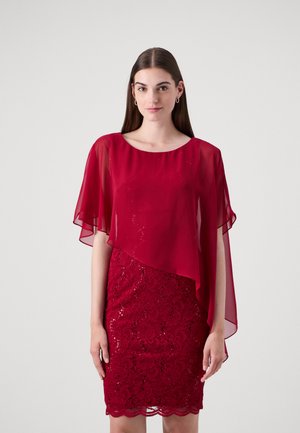 Swing PAILLETTEN KLEID MIT ASYMMETRISCHEM ÜBERWURF - Rochie cocktail/Rochie petrecere - rot