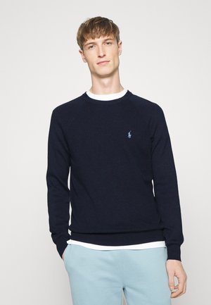 MESH-KNIT COTTON CREWNECK SWEATER - Jumper - navy heather
