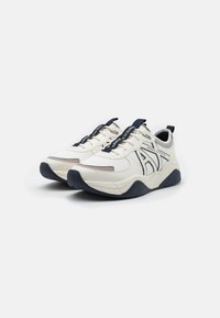 Armani Exchange LACE UP - Sneakers basse - off white/blue