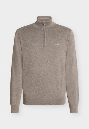 GANT, CLASSIC HALF ZIP - Πουλόβερ - dark hazelnut melange