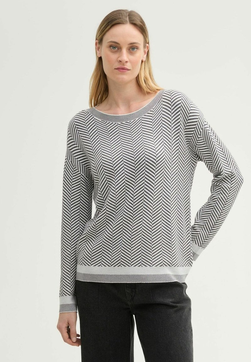 TOM TAILOR MIT LENZING ECOVERO - Trui - anthrazit knit heringbone