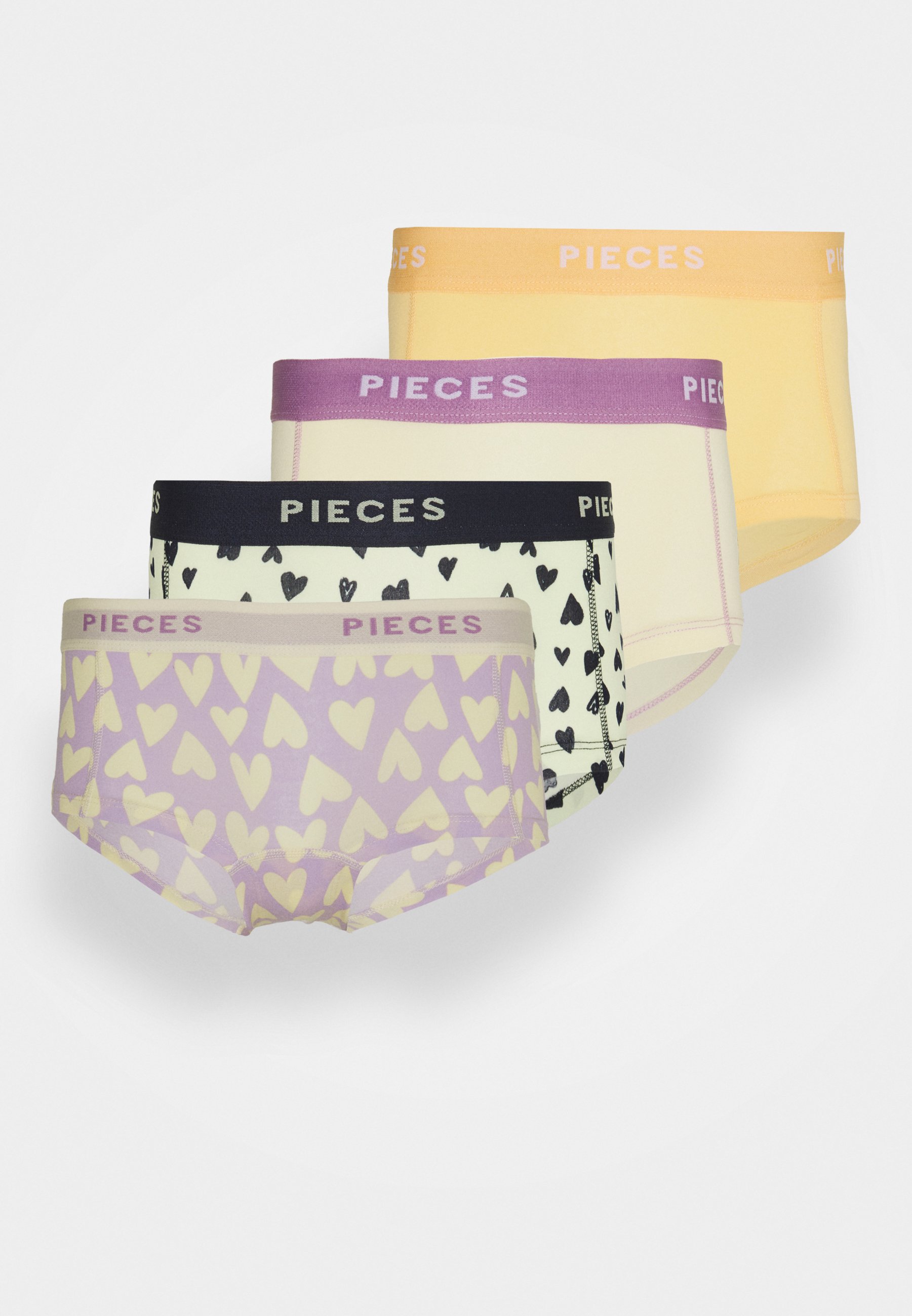 Pieces PCLOGO LADY HEART 4 PACK - Onderbroeken - orchid bloom/Geel -  Zalando.nl