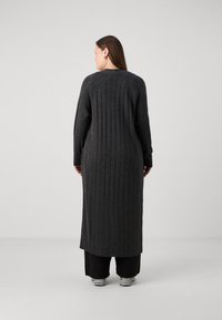 ONLY Carmakoma CARTESS LONG OPEN CARDIGAN - Kardigán - dark grey melange