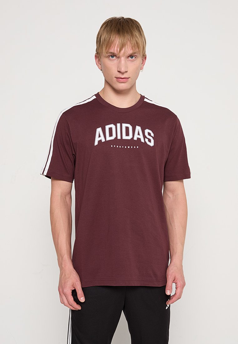 adidas performance T-shirt print bordeauxrood