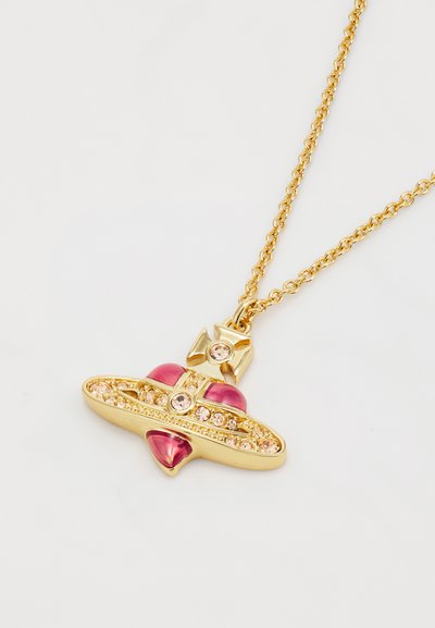 Vivienne Westwood NEW HEART PENDANT - Necklace - gold-coloured/light peach crystal