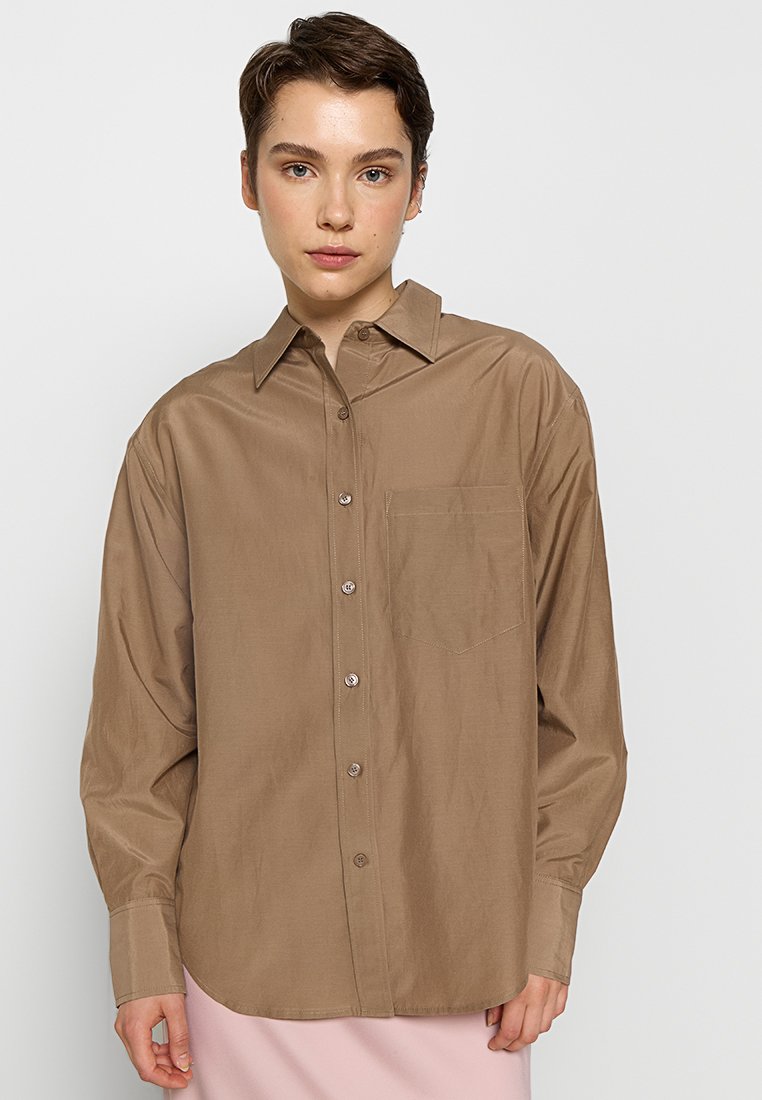 Calvin Klein Overhemdblouse bruin Calvin Klein Overhemdblouse bruin