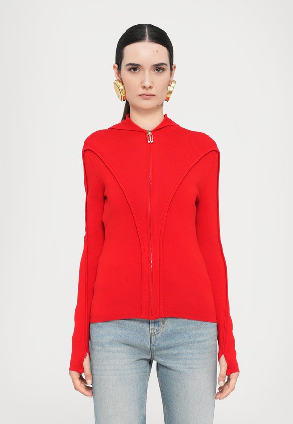PIPING DETAIL HOODED - Zip-up sweatshirt - bright rose