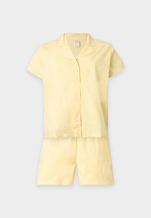 Desmond & Dempsey Pyjama - plain cotton yellow