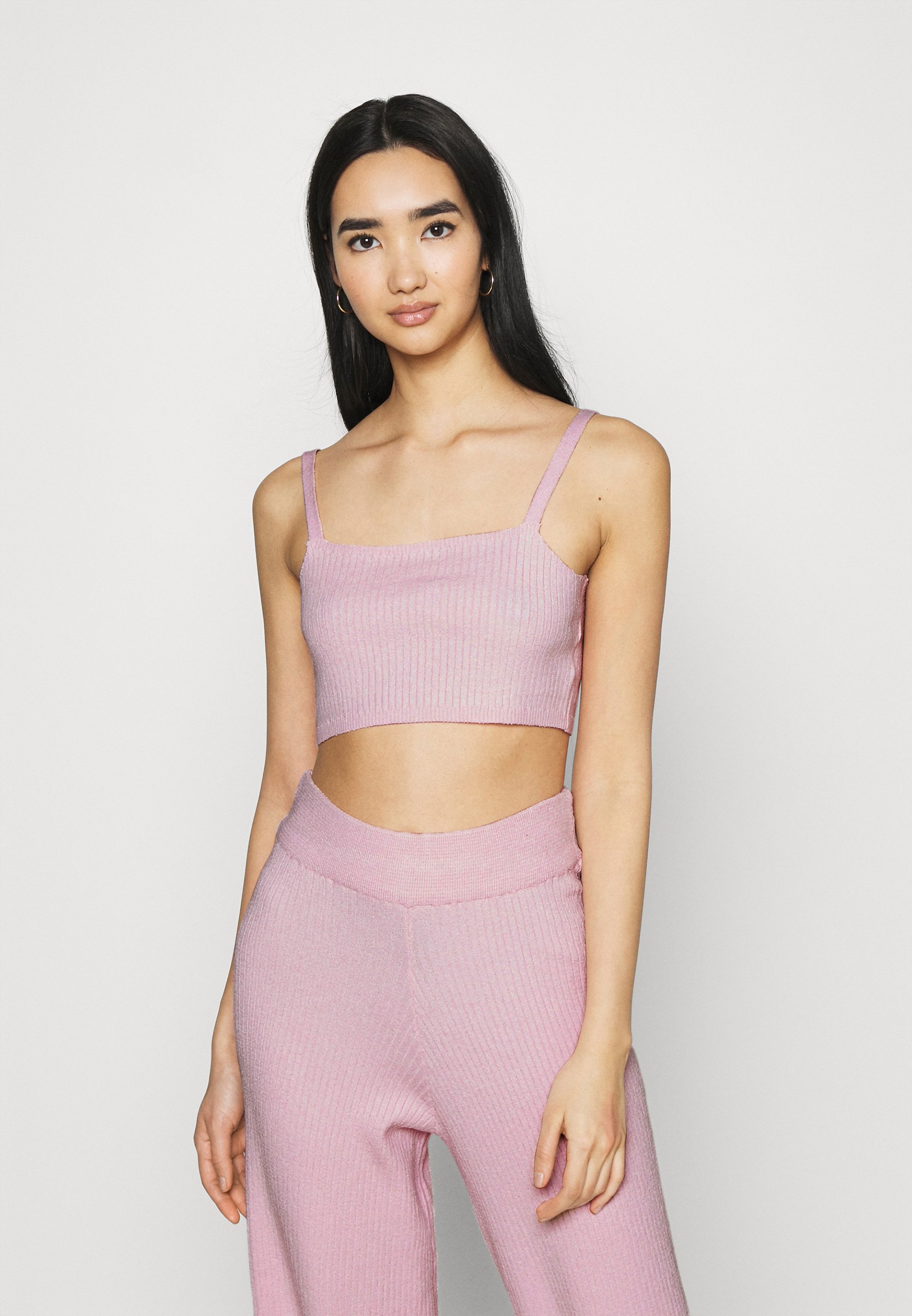 NA-KD NA-KD X ZALANDO EXCLUSIVE - SOFT RIBBED CROPPED - Top - lilac -  Zalando.co.uk