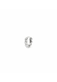 SINGULARU - Orecchino Singolo Cerchio Klein Spark M. Argento Sterling 925 con Placcatura Rodio e Zircone. Chiusura Click/Congo. Gioielli da Donna