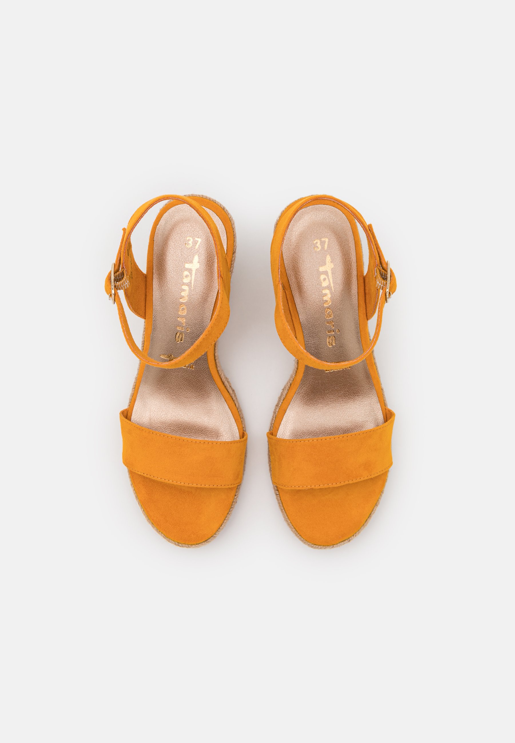 Tamaris Sandalen met sleehak - mango/Geel - Zalando.nl