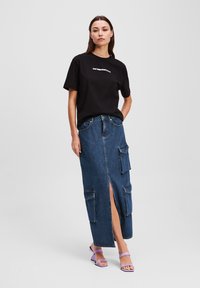 Karl Lagerfeld Jeans KARL LAGERFELD JEANS - Maxi szoknya - washed dark blue