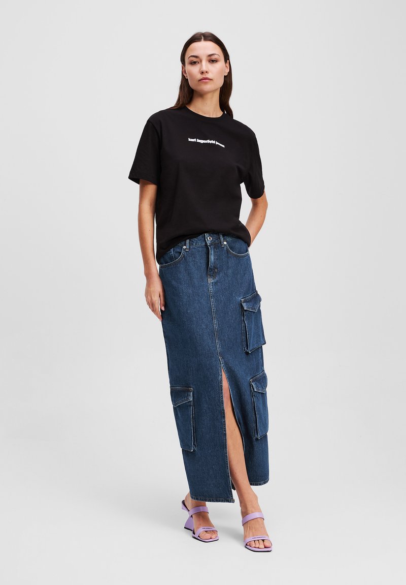 Karl Lagerfeld Jeans KARL LAGERFELD JEANS - Maxi szoknya - washed dark blue