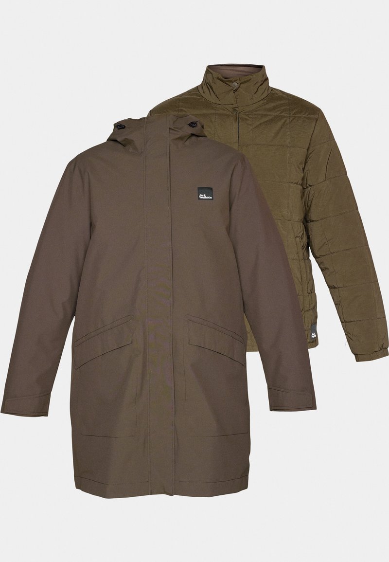 Jack Wolfskin 3IN1 - Chaqueta Hard shell - obsidian moss/verde - Zalando.es