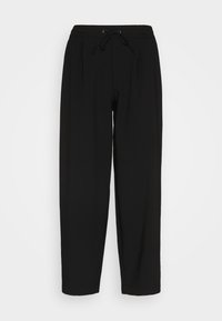 Svarte joggebukser med elastisk liv og snøring. Har et avslappet snitt og rett ben-design. Mykt stoff uten mønstre.