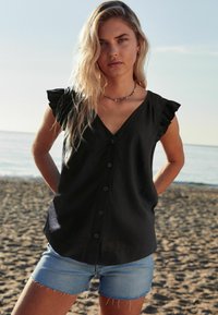 Next RUFFLE SLEEVE - REGULAR FIT - Blouse - black