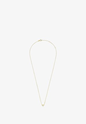 Collier délicat en chaîne d'or avec un petit pendentif représentant le symbole du zodiaque Bélier, fermoir ajustable sur fond blanc.
