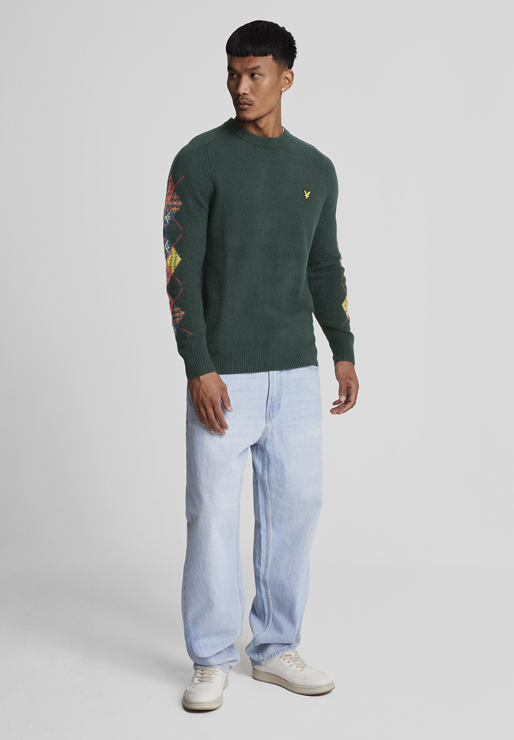 Lyle & Scott ARGYLE SLEEVE - Jumper - argyle teal/teal - Zalando.co.uk