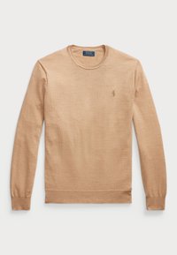 SLIM FIT WASHABLE WOOL CREWNECK JUMPER  - Maglione - camel melange