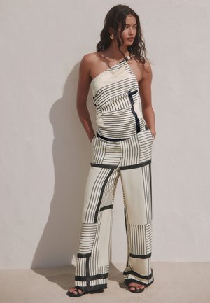 Next, REGULAR FIT - STRIPE ONE SHOULDER SCARF TIE - Camicetta - monochrome