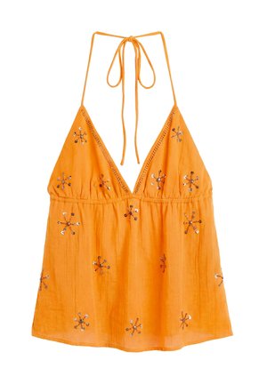 PULL&BEAR, BEADED HALTER - TOP - Débardeur - orange