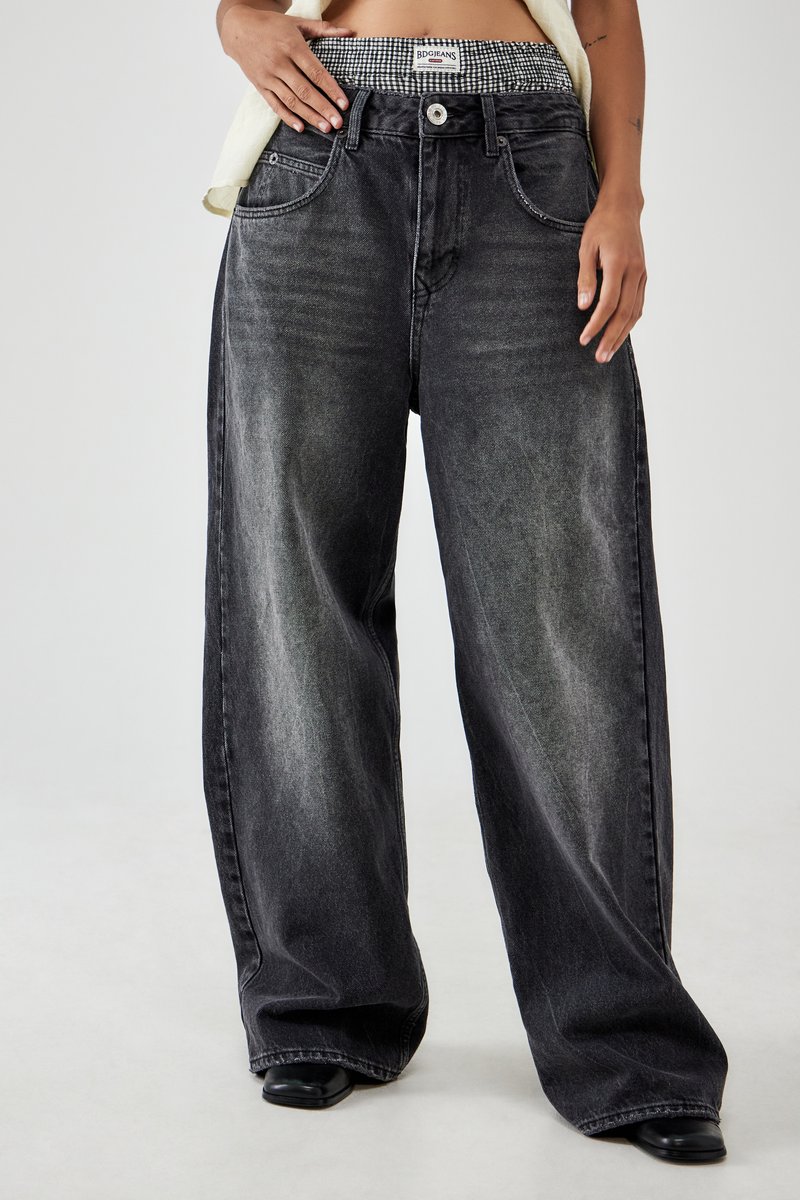 BDG Urban Outfitters - JAYA BOXER WAISTBAND - Jeans Relaxed Fit - black, Forstør