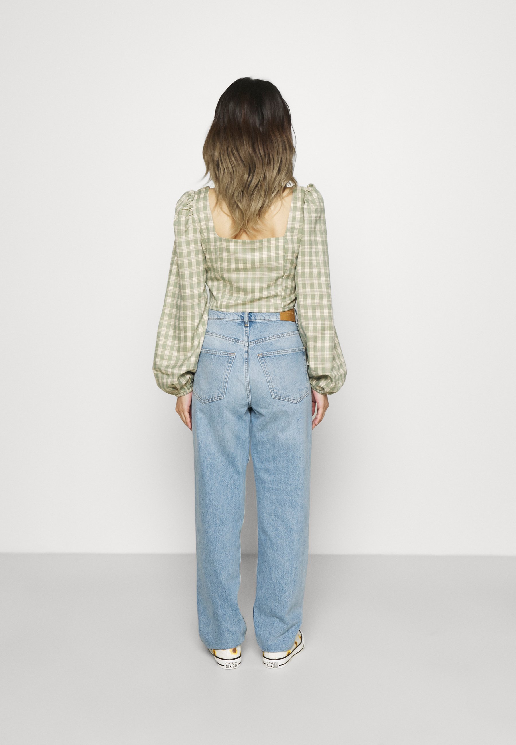 Gina Tricot Petite HIGH WAIST - Laisvo kirpimo džinsai - standard  blue/mėlyna - Zalando.lt
