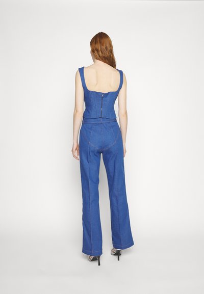 Sara Battaglia HIGH WAISTED PANTS - Straight leg jeans - blue denim
