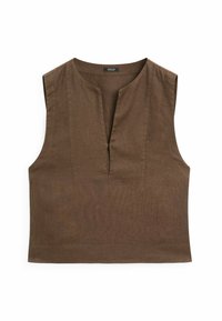 SLEEVELESS OPEN NECK - Top - dark brown