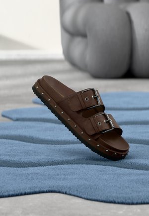 Pantolette flach - dark brown