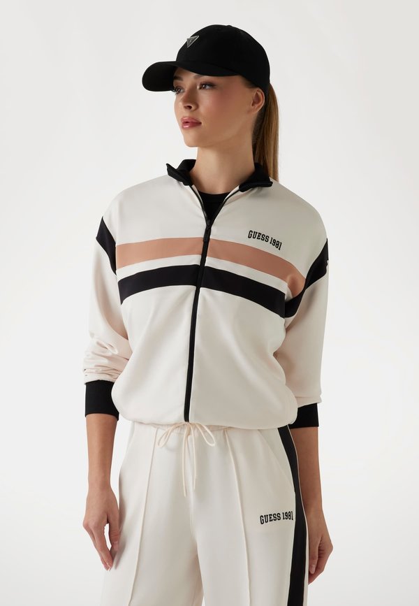 KONTRASTSTREIFEN - Sweatjacke - mehrfarbig, weiß