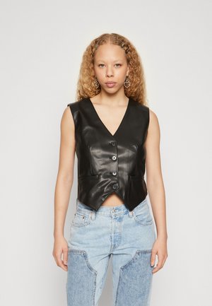 Gilet Cuir Homme Biker Style Brando - Veste Sans Manches En Cuir De Vachette Noir
