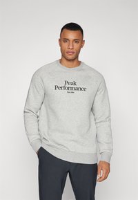 Peak Performance - ORIGINAL CREW - Sweater - grey melange/black Miniatuurafbeelding 1